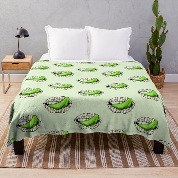 Item preview, Artistic Abstract Cactus Pattern Lips with Green Tongue - by Iskybibblle designed and sold by Iskybibblle.