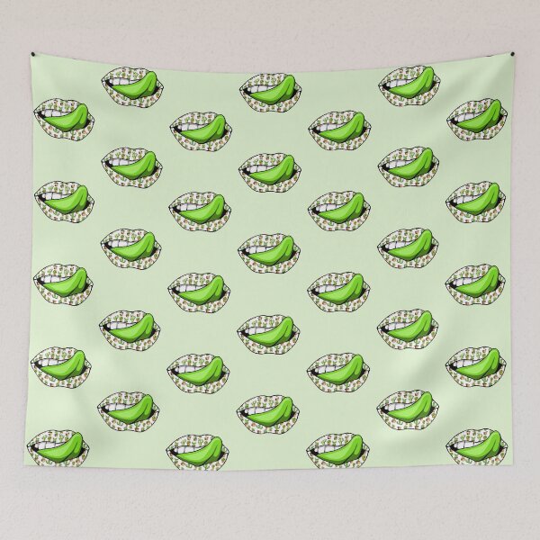 Item preview, Artistic Abstract Cactus Pattern Lips with Green Tongue - by Iskybibblle designed and sold by Iskybibblle.