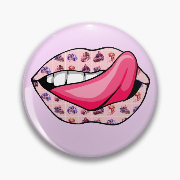 Item preview,  Artistic Abstract Cake Pattern Lips with Pink Tongue - by Iskybibblle designed and sold by Iskybibblle.