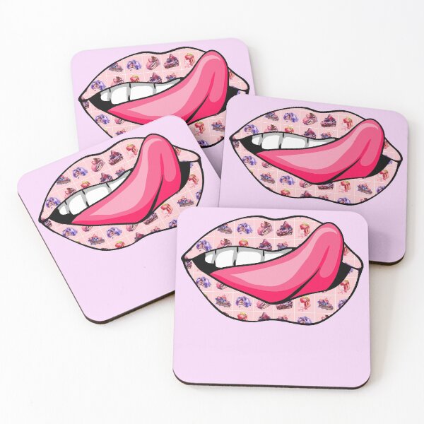 Item preview,  Artistic Abstract Cake Pattern Lips with Pink Tongue - by Iskybibblle designed and sold by Iskybibblle.
