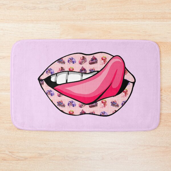 Item preview,  Artistic Abstract Cake Pattern Lips with Pink Tongue - by Iskybibblle designed and sold by Iskybibblle.