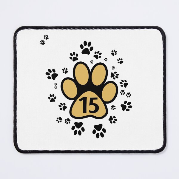 Item preview, Paw prints with number fifteen - numbers designed and sold by MadandMean.