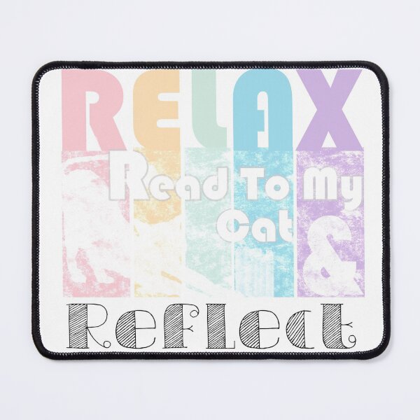 Item preview, Relax, Read To My Cat And Reflect - Stretching Cat / Reading to My Cat Is Relaxing - Rhyme with Letter R in Soft Pastel Color Palette for Bookworms designed and sold by sthNnth.