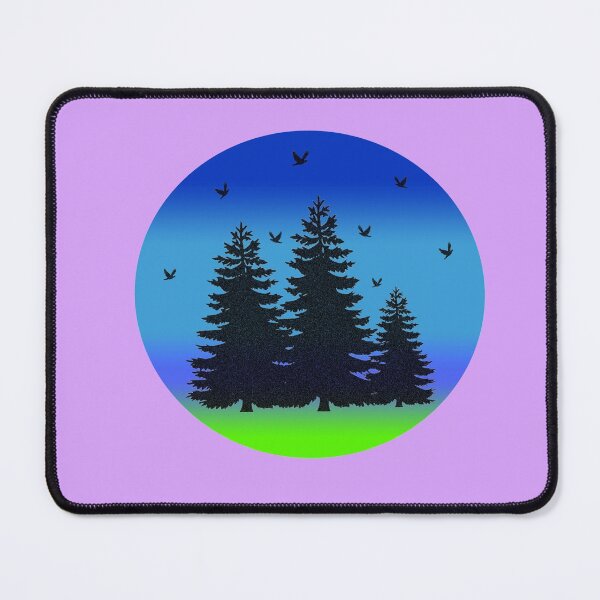 Item preview, Gradient Color With Fir Tree And Birds designed and sold by Sewsi.