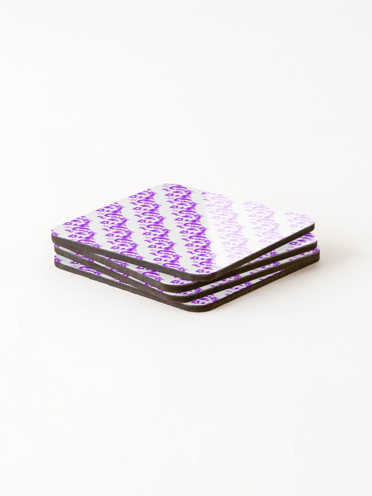 Thumbnail 4 of 5, Coasters (Set of 4), Beautiful Violet Floral Design Pattern designed and sold by TheSharpService.