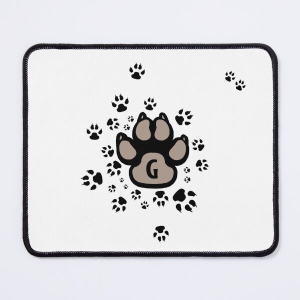 Item preview, Dogs paw tracks alphabet letter G gray designed and sold by MadandMean.