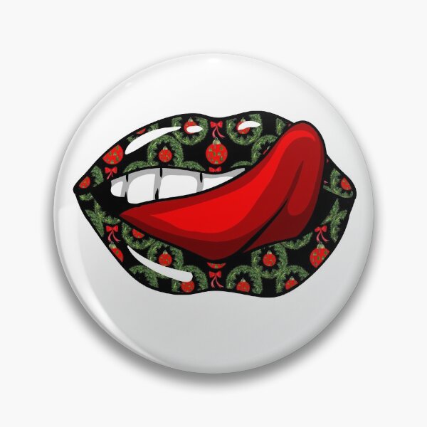 Item preview, Artistic Abstract Christmas Pattern Lips with Red Tongue - by Iskybibblle designed and sold by Iskybibblle.