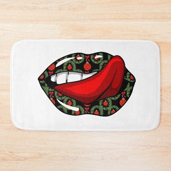 Item preview, Artistic Abstract Christmas Pattern Lips with Red Tongue - by Iskybibblle designed and sold by Iskybibblle.
