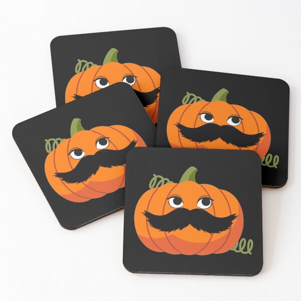 Item preview, Jack O'Lantern Moustache Cute Funny Happy Hallowe'en Thanksgiving Movember Veggie Humour Pumpkin designed and sold by H3designs.