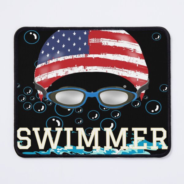 Item preview, Swim Swimmer Funny Swimming Sports USA Flag Cap designed and sold by sikkilapa.