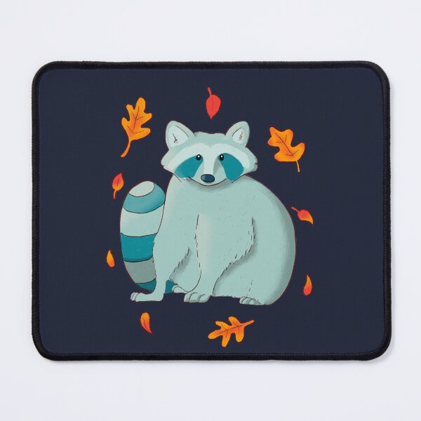 Item preview, Autumn-fall blue raccoon and orange leaves designed and sold by Patrick Gervacio.
