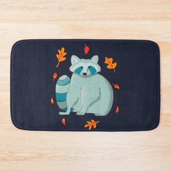 Item preview, Autumn-fall blue raccoon and orange leaves designed and sold by Patrick Gervacio.