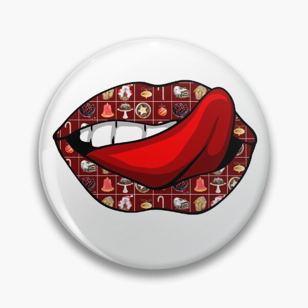 Item preview,  Artistic Abstract Christmas Food Pattern Lips with Red Tongue - by Iskybibblle designed and sold by Iskybibblle.