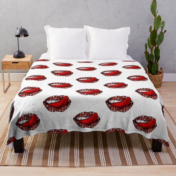Item preview, Artistic Abstract Christmas Food Pattern Lips with Red Tongue - by Iskybibblle designed and sold by Iskybibblle.