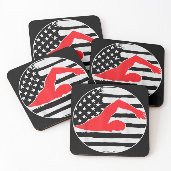 Item preview, Swimming Swim American USA Flag 4th Of July designed and sold by sikkilapa.