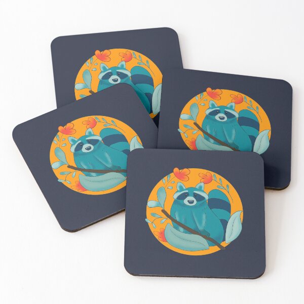 Item preview, cute chubby blue raccoon - floral  designed and sold by Patrick Gervacio.