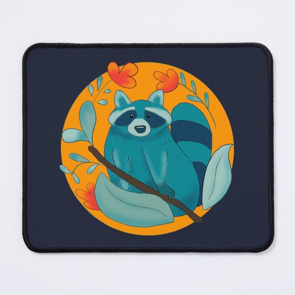 Item preview, cute chubby blue raccoon - floral  designed and sold by Patrick Gervacio.