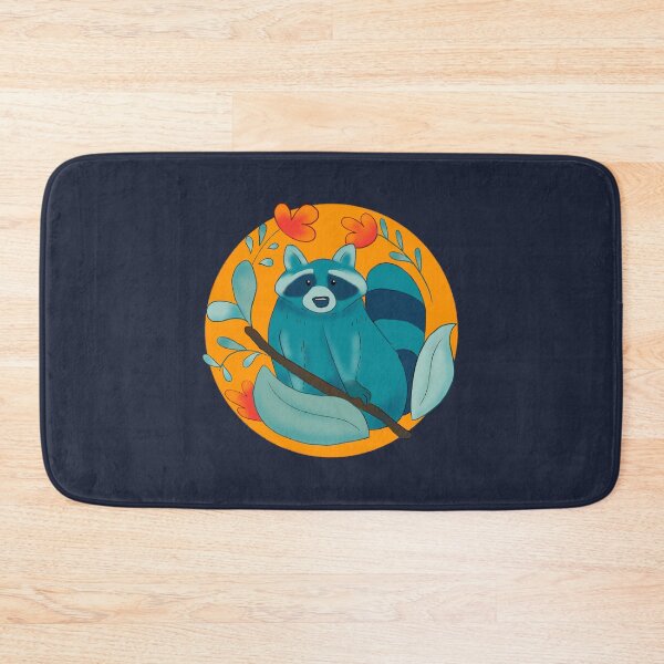 Item preview, cute chubby blue raccoon - floral  designed and sold by Patrick Gervacio.