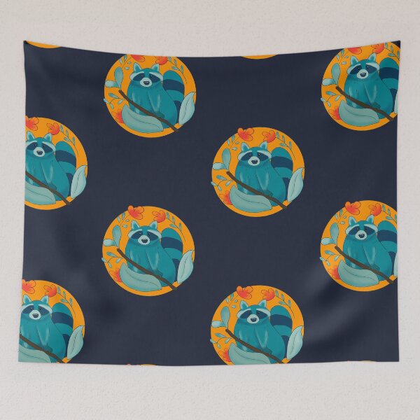 Item preview, cute chubby blue raccoon - floral  designed and sold by Patrick Gervacio.