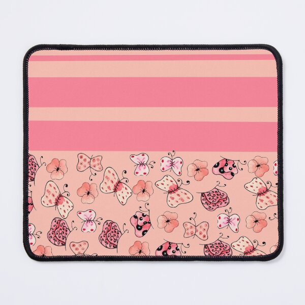 Item preview,  Pink and Light Pink Striped Butterflies and Flowers-Multiple Pattern Design  designed and sold by ozcushionstoo.