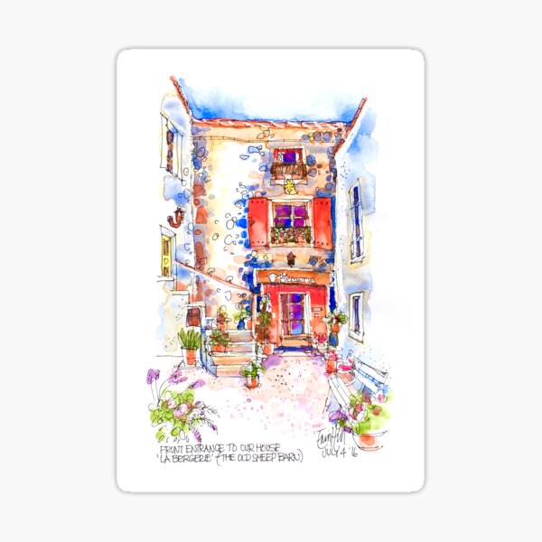 Entrance to La Bergerie, Trausse, France Sticker