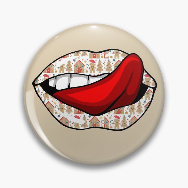 Item preview,  Artistic Abstract Gingerbread Christmas Pattern Lips with Red Tongue - by Iskybibblle designed and sold by Iskybibblle.