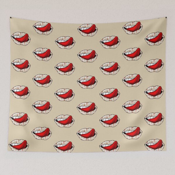 Item preview,  Artistic Abstract Gingerbread Christmas Pattern Lips with Red Tongue - by Iskybibblle designed and sold by Iskybibblle.