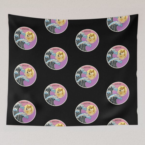 Item preview, Dogecoin DOGE Japanese Wave Art Crypto Cryptocurrency  designed and sold by Bitcoin-Fashion.