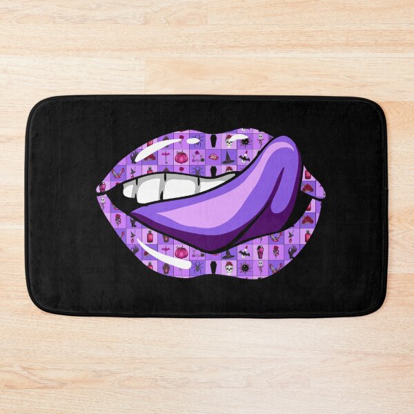 Item preview,  Artistic Abstract Purple  Halloween Pattern Lips with Purple Tongue - by Iskybibblle designed and sold by Iskybibblle.