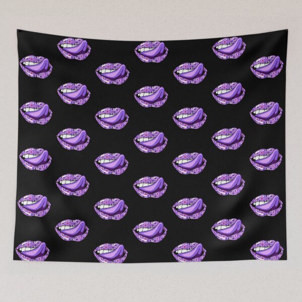 Item preview,  Artistic Abstract Purple  Halloween Pattern Lips with Purple Tongue - by Iskybibblle designed and sold by Iskybibblle.
