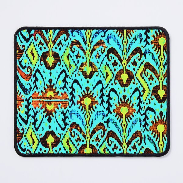 Item preview, Turquoise and golden combination, Beauty of Ikat print designed and sold by LeFabriqueOuz.