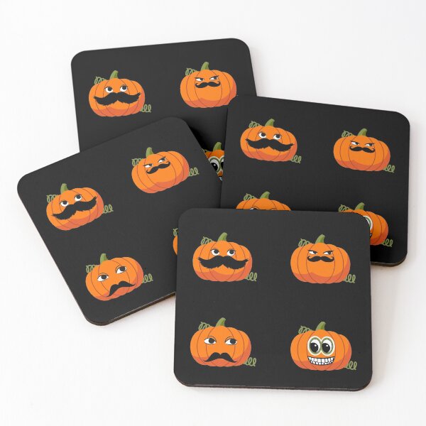 Item preview, Jack O'Lantern Moustache Cute Funny Happy Hallowe'en Thanksgiving Movember Veggie Humour Pumpkin Pattern designed and sold by H3designs.