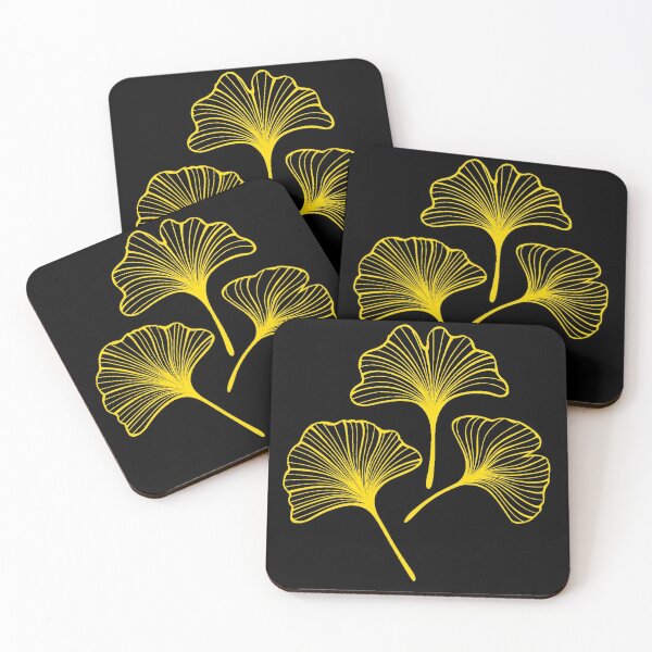Item preview, ginkgo, yellow on black designed and sold by blankshirt.