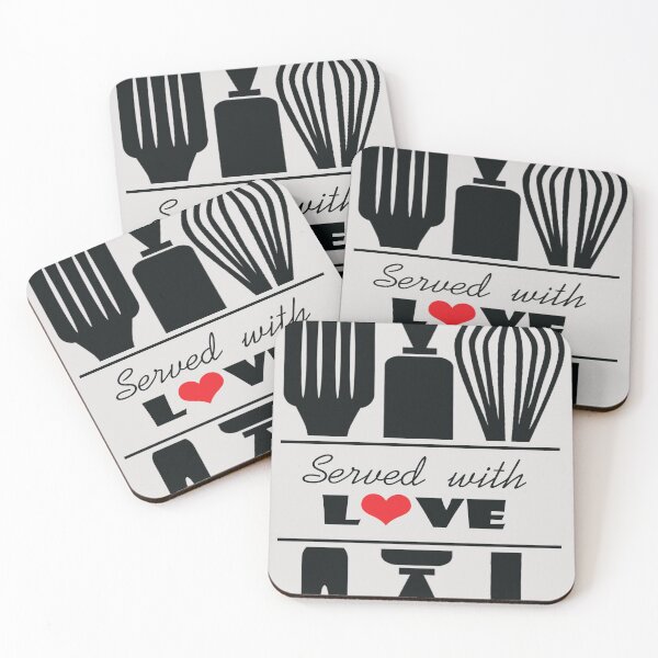 Item preview, served with love - kitchen utensils designed and sold by Funny-Quote.