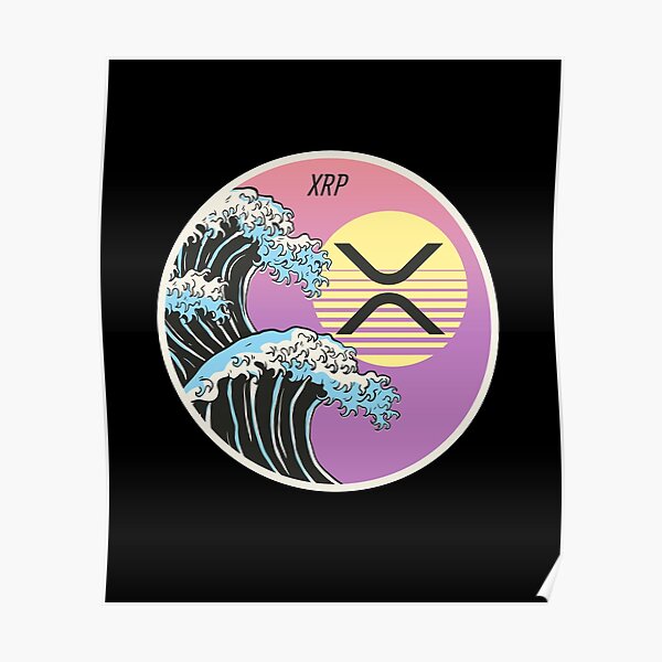 XRP Ripple Japanese Wave Art Crypto Cryptocurrency Poster