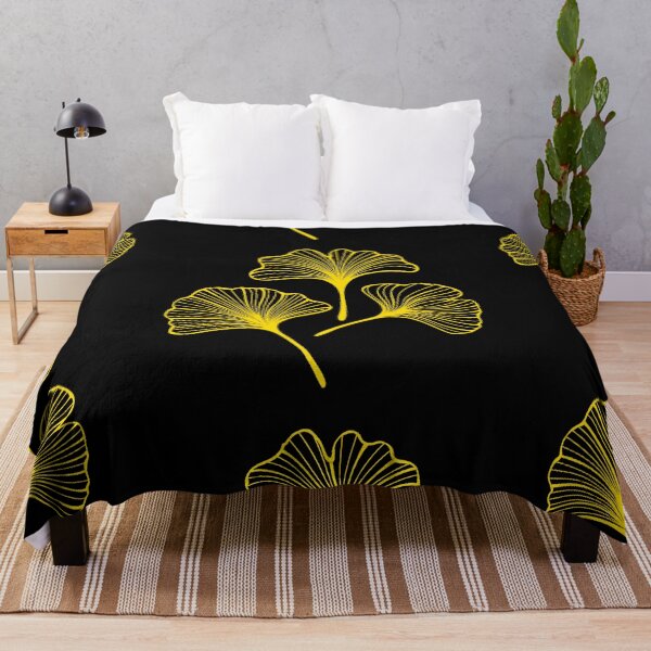 Item preview, ginkgo, yellow on black designed and sold by blankshirt.