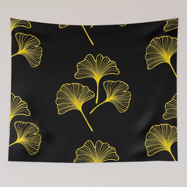 Item preview, ginkgo, yellow on black designed and sold by blankshirt.