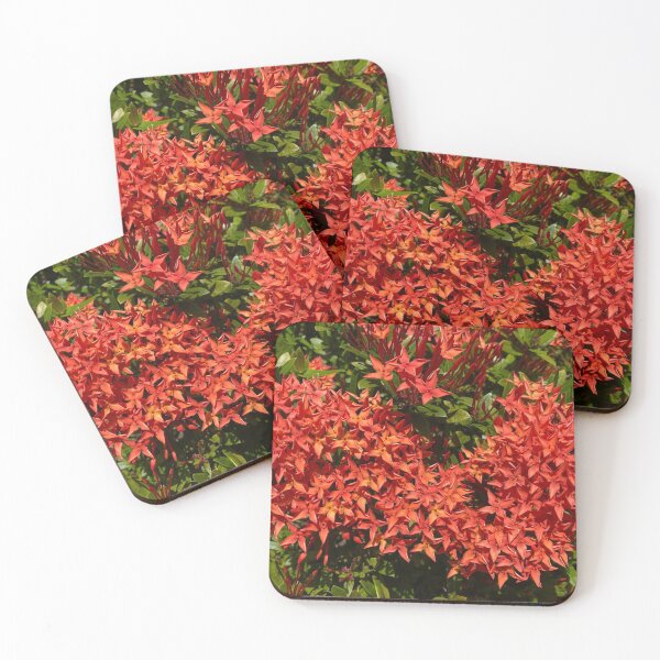 Item preview, Red and Orange Jungle Geranium Flowers designed and sold by Sinemathk.