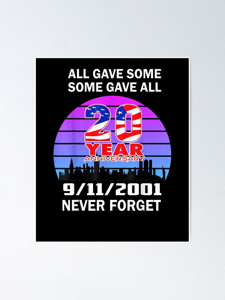 Póster Vintage Never Forget 911 20th Anniversary De Riabrucknerjung Redbubble 