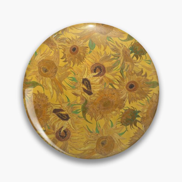 Item preview, Van Gogh Sunflowers yellow green brown black designed and sold by Delinda Graphic Studio.