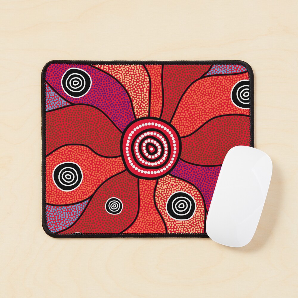 "Authentic Aboriginal Art Central Lands" Mouse Pad for Sale by