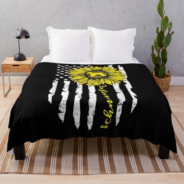 Item preview, Schnauzer Dog American Flag And Sunflower Gift designed and sold by patsa4.