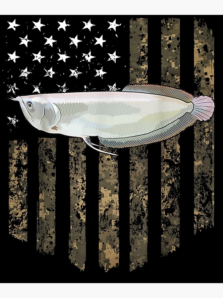 Camo American Flag Arowana 4th Of July Aquarium Fish Poster for Sale by  vivanbess