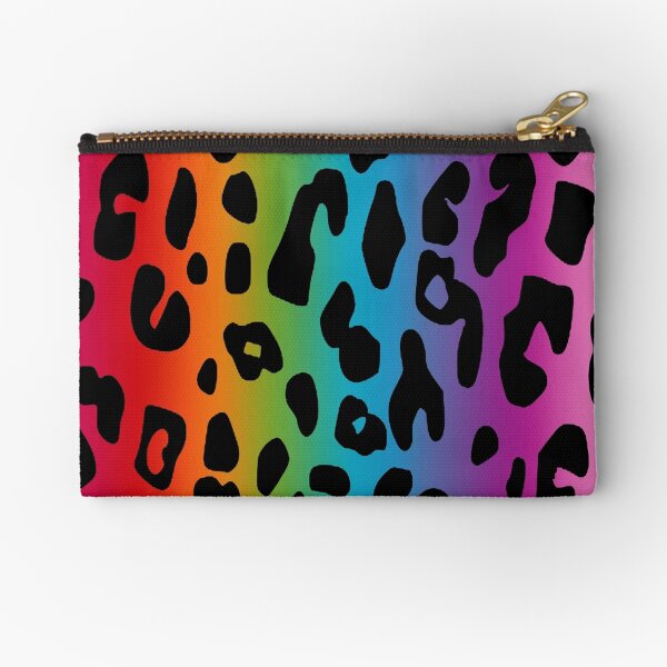 Bright Rainbow Leopard Zipper Pouch