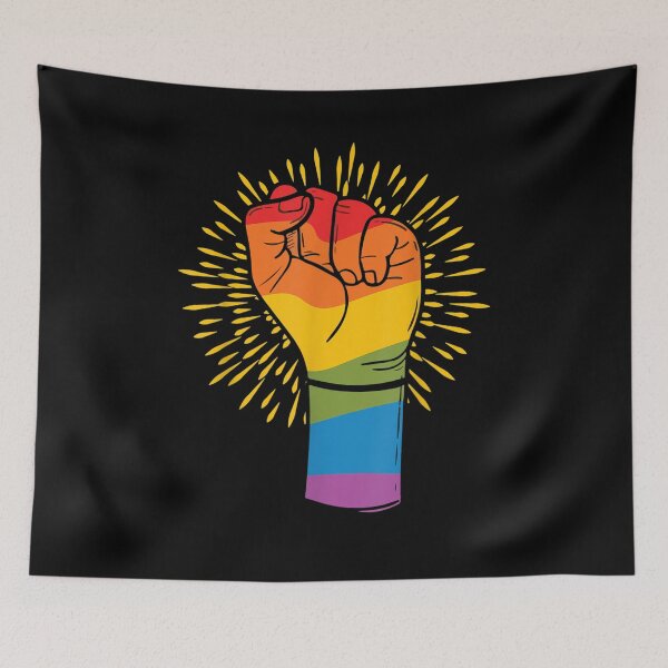 Aperçu de l'œuvre Power Fist Gay Pride Justice sociale Égalité Lgbt Q Ally créée et vendue par nancyholly.