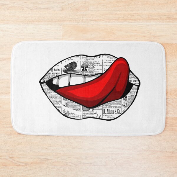 Item preview,  Artistic Abstract Newspaper Pattern Lips with Red Tongue - by Iskybibblle designed and sold by Iskybibblle.