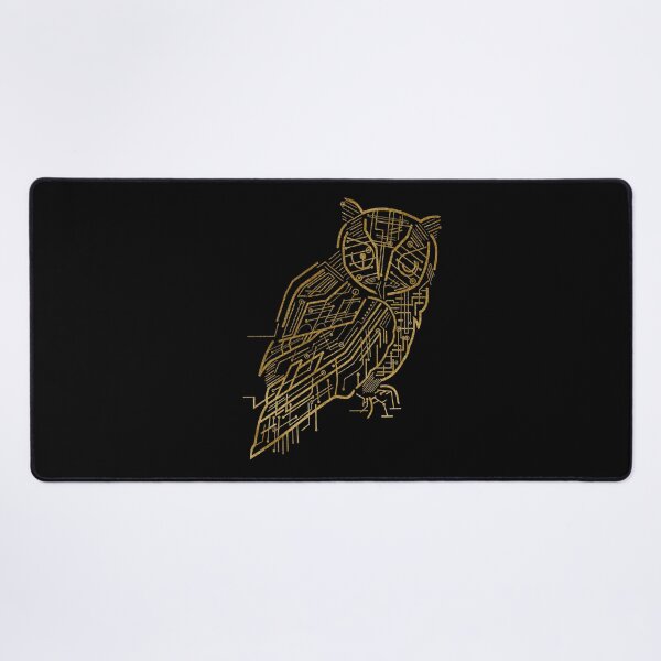 Item preview, Gold Minimalistic Owl with Black Background designed and sold by SoccaTamam.