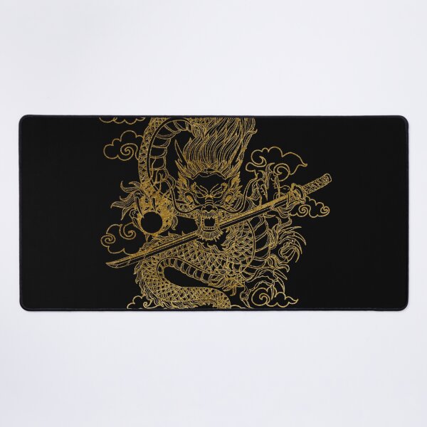 Item preview, Gold Chinese Dragon with Black Background designed and sold by SoccaTamam.