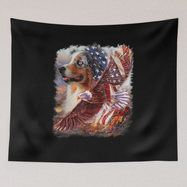 Item preview, Australian Shepherd American Patriot designed and sold by nancyholly.