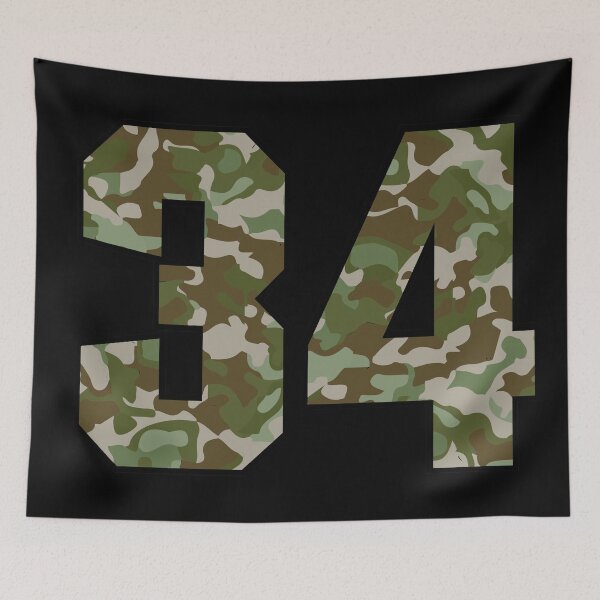Item preview, Army Camouflage Number Thirty-Four Soldiers Lucky Number 34 designed and sold by Urosek.